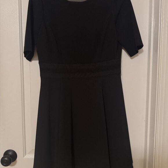 Calvin Klein Elbow Sleeve Black Illlusion Detail Dress - Picture 2 of 6